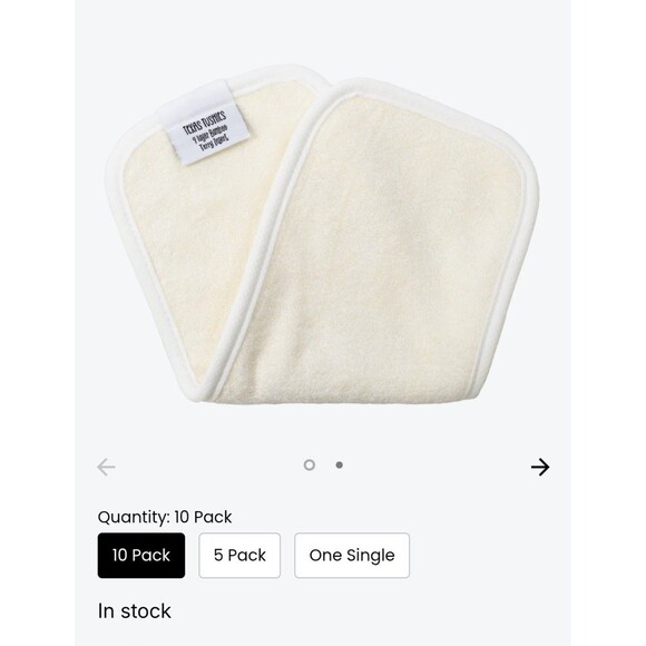 Texas Tushies 4 Layer Bamboo Terry Cloth Diaper Inserts 10 Count - Picture 6 of 7